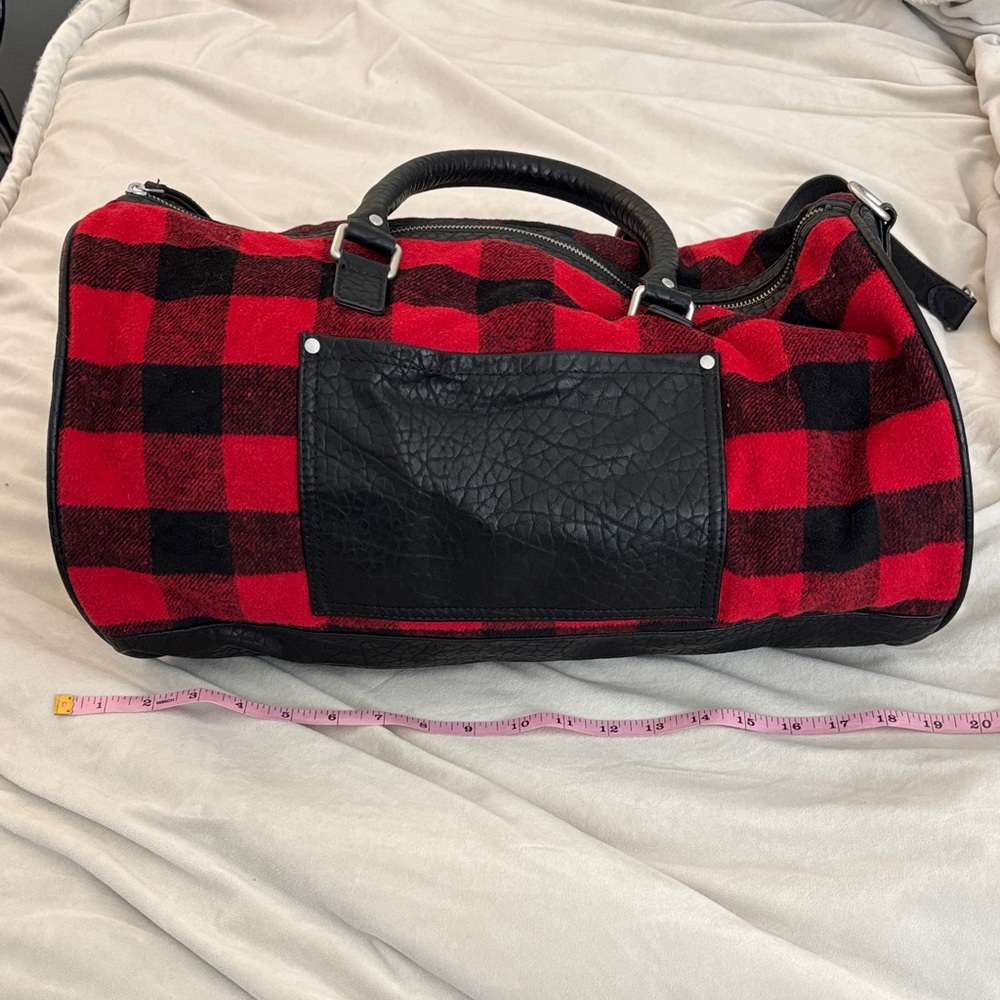 Red and Black Plaid Duffel Bag